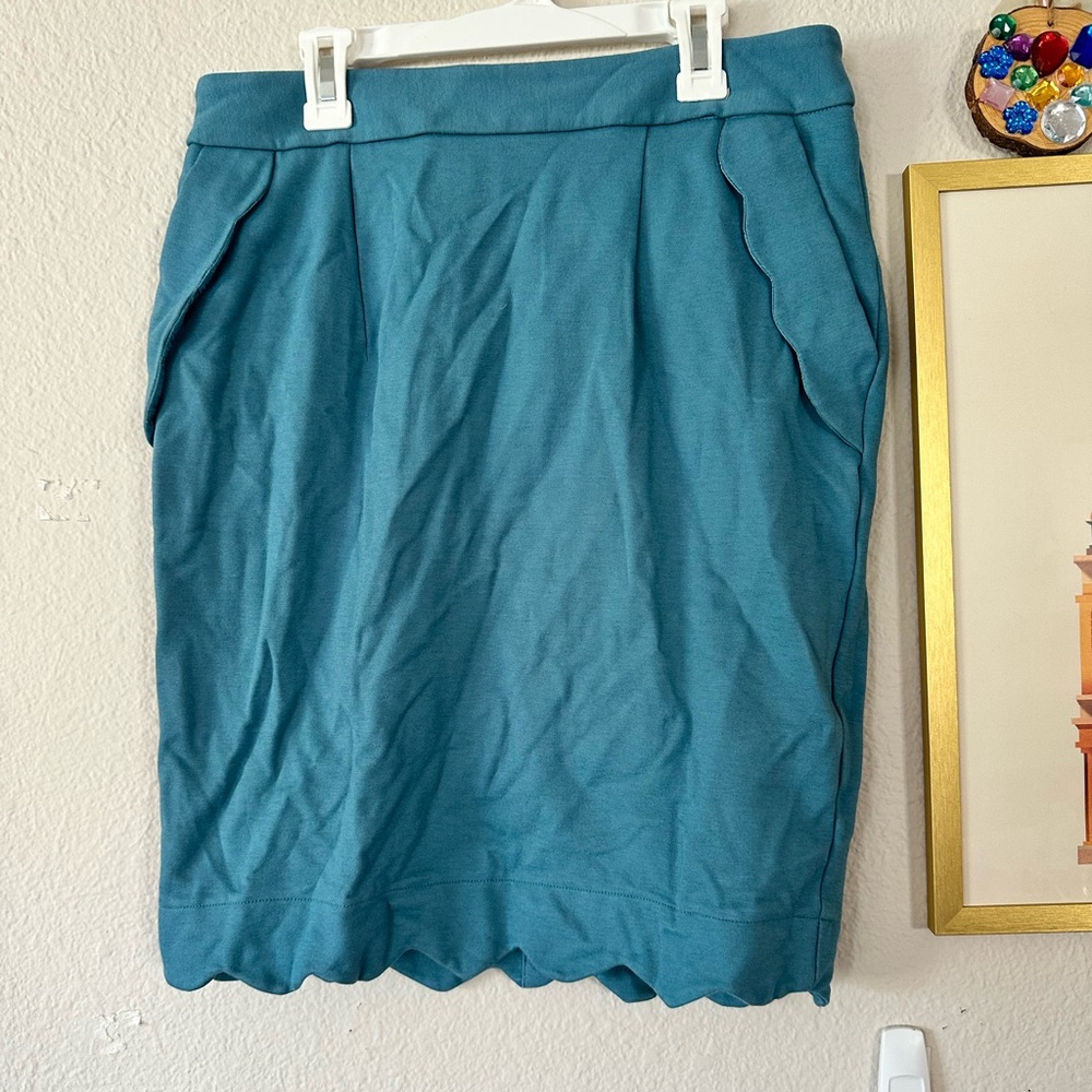 Darling Size L Blue High Waist Skirt With Scallops - Fits like M